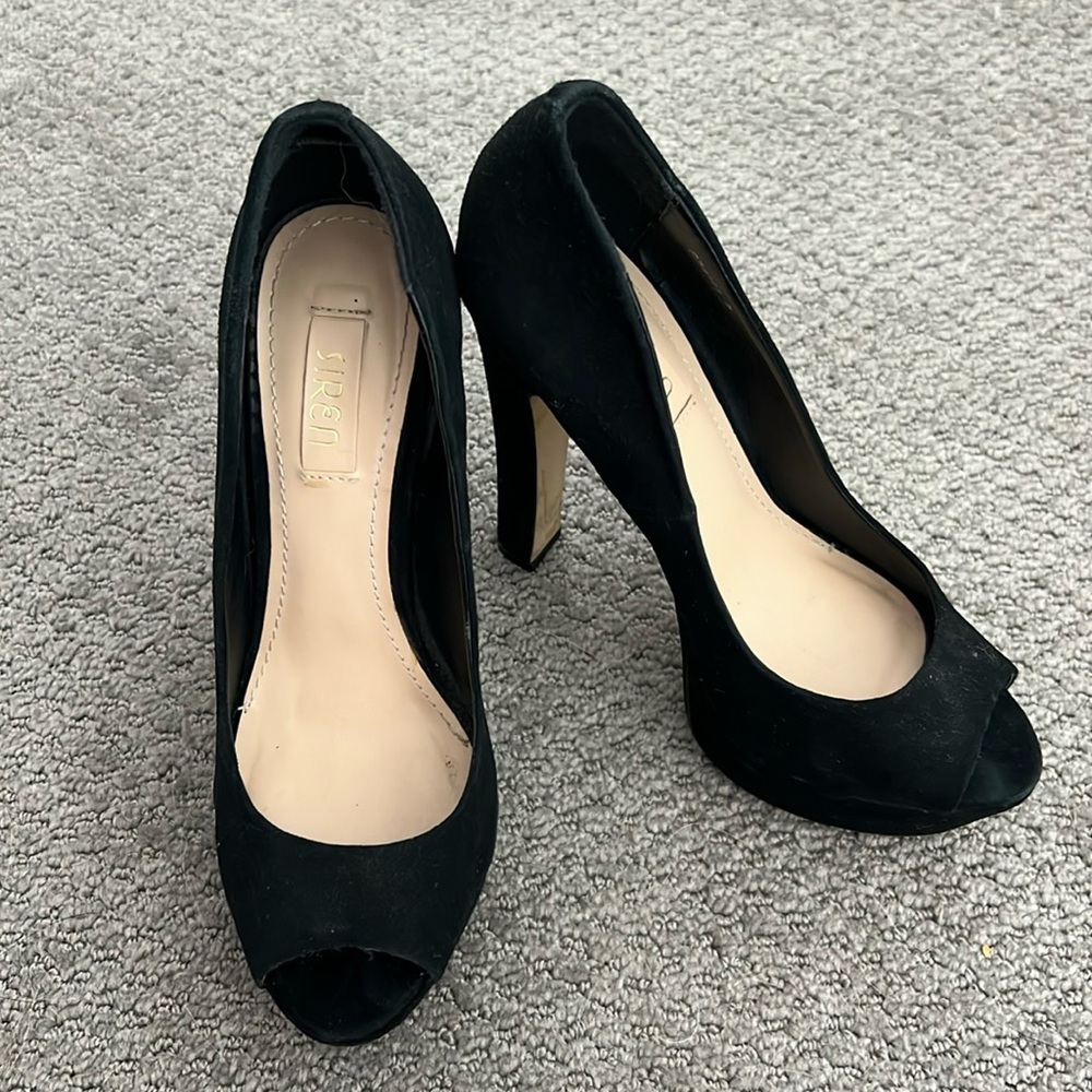 Black block heels Sz 7
